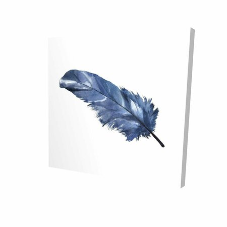 FONDO 16 x 16 in. Blue Feather-Print on Canvas FO3340351